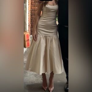 House of CB Cream Midi Dress